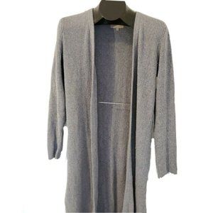 Joan Vass Gray Long Sleeve Open Wrap Drape Cardigan Sweater Size Medium